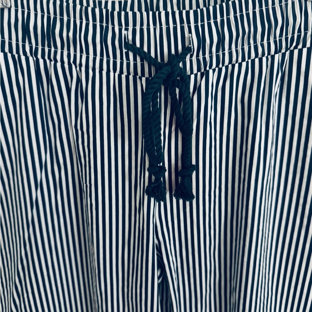 Edikted Seaside Stripe Wide Leg
Drawstring Pants in Navy Mix - Picture 7 of 11